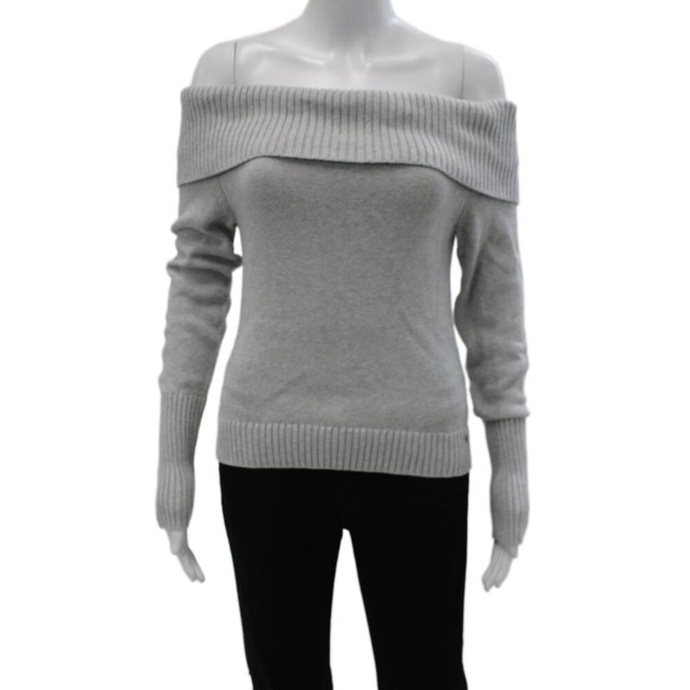 Sunday Best Women Pullover Sweater Gray Cotton Long Sleeve Size M
